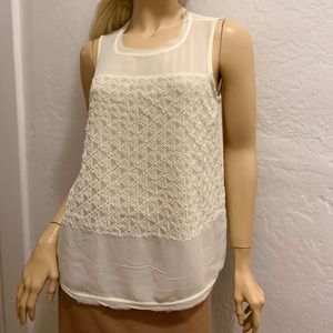 🌷LUCKY BRAND🌷 CREAM FULL BEADED BLOUSE